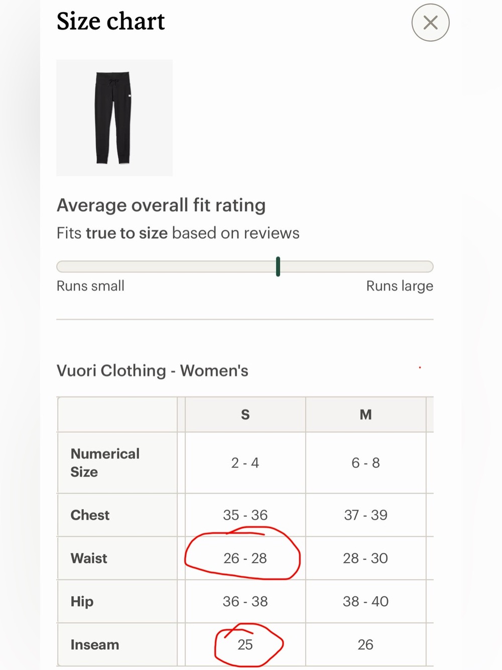Vuori Leggins Daily 7/8 Leggings Women's Black size Small - Picture 9 of 16